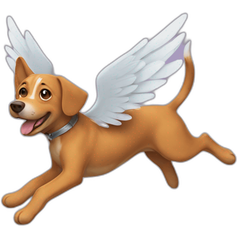 flying dog with cat wings emoji