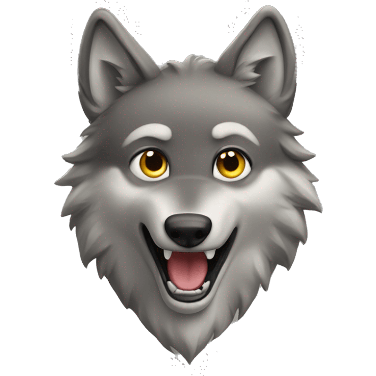 young wolf playing  emoji