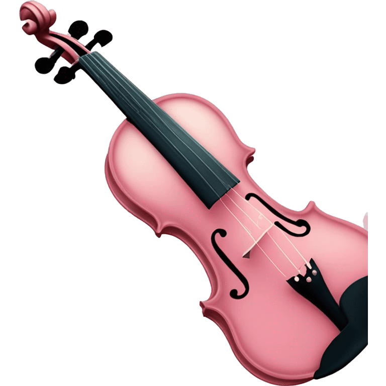 soft pastel pink violin with peonies and glitter emoji