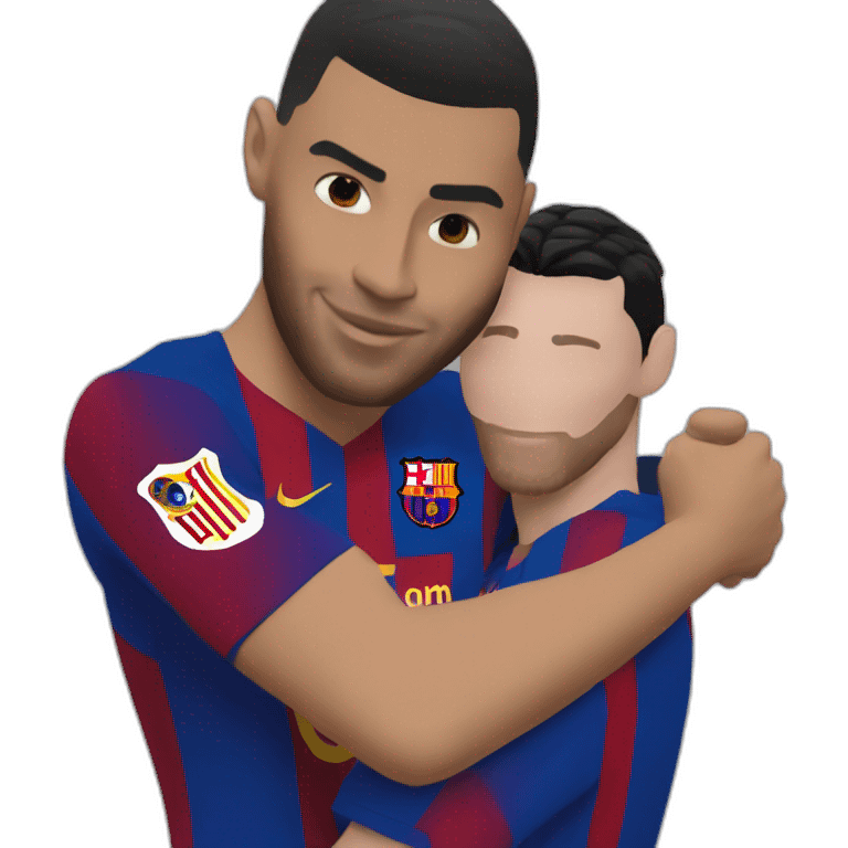 ronaldo hugging messi emoji