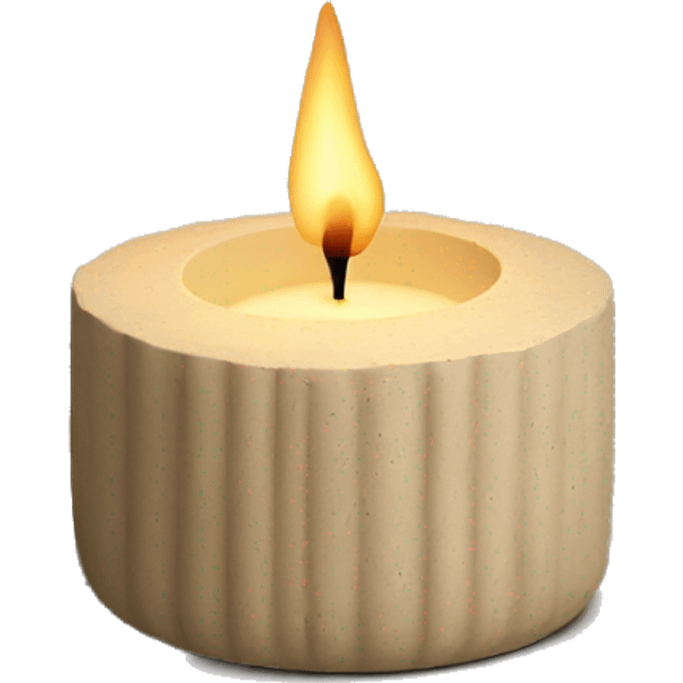 candle in beige concrete ridged vessel emoji