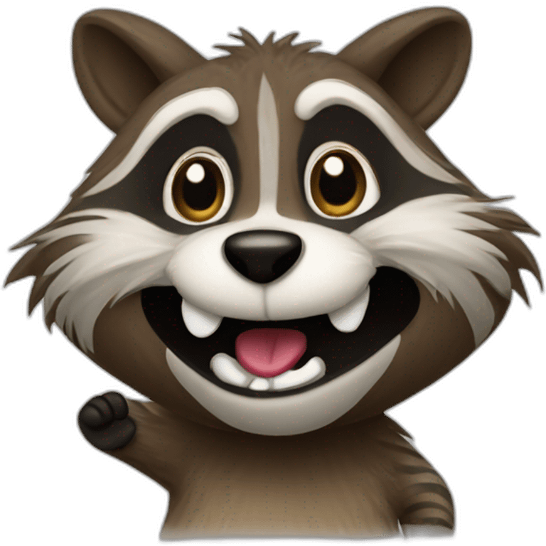 snuffy the raccoon throwing it back emoji