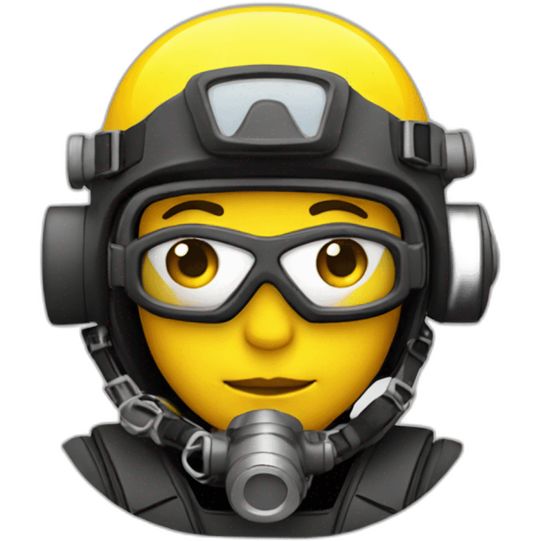 Scuba diver in a construction helmet emoji