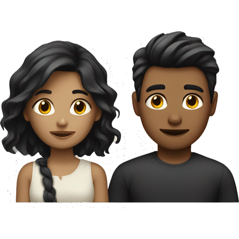 blonde woman and dark hair boy  emoji