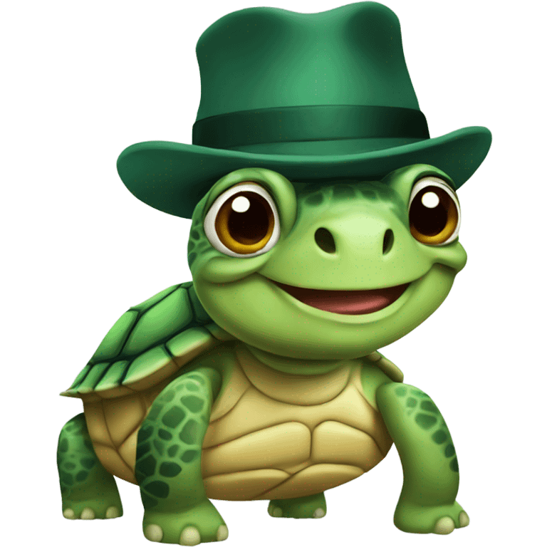 turtle with hat emoji