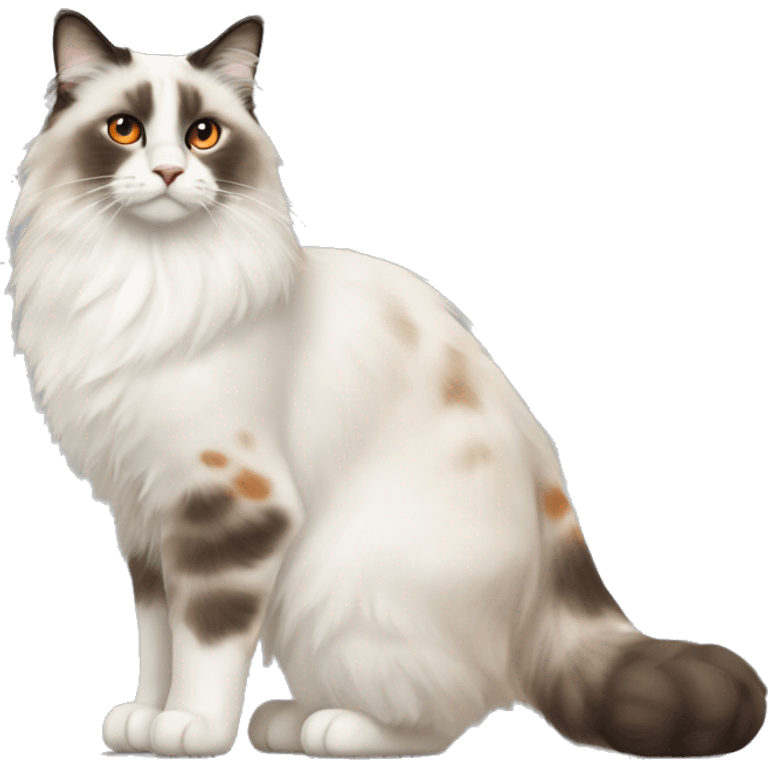 ragdoll cat with orange markings, side view, standing emoji