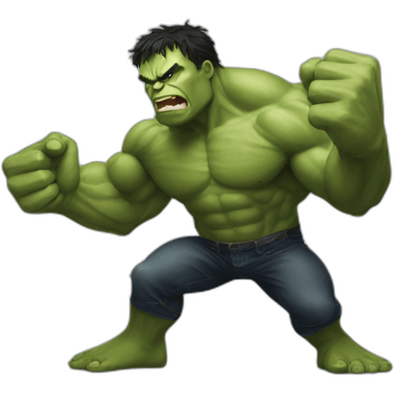 Musk fighting hulk emoji