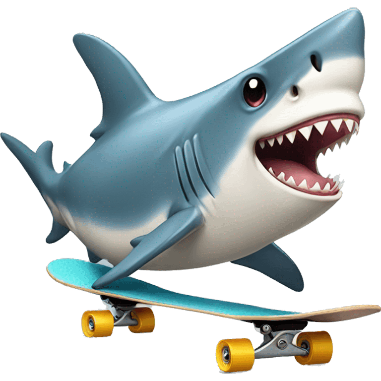 Shark on a skateboard  emoji