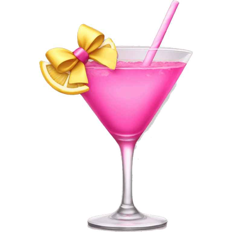 pink cocktail with bow emoji