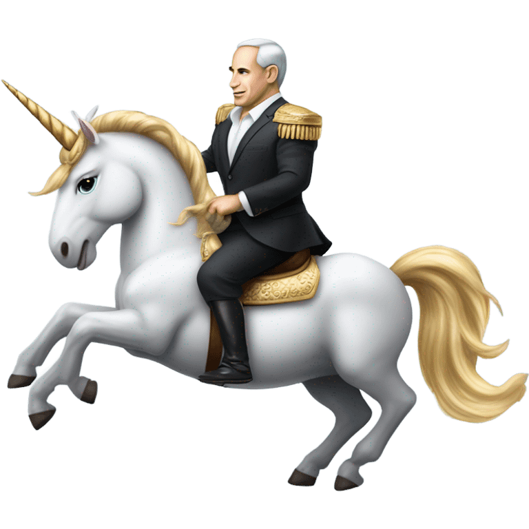 netanyahu riding a unicorn emoji