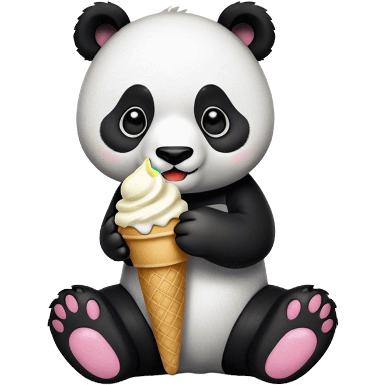 Panda eating ice cream emoji