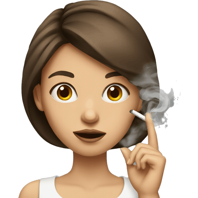 girl with a brown hair smoking cigarette  emoji