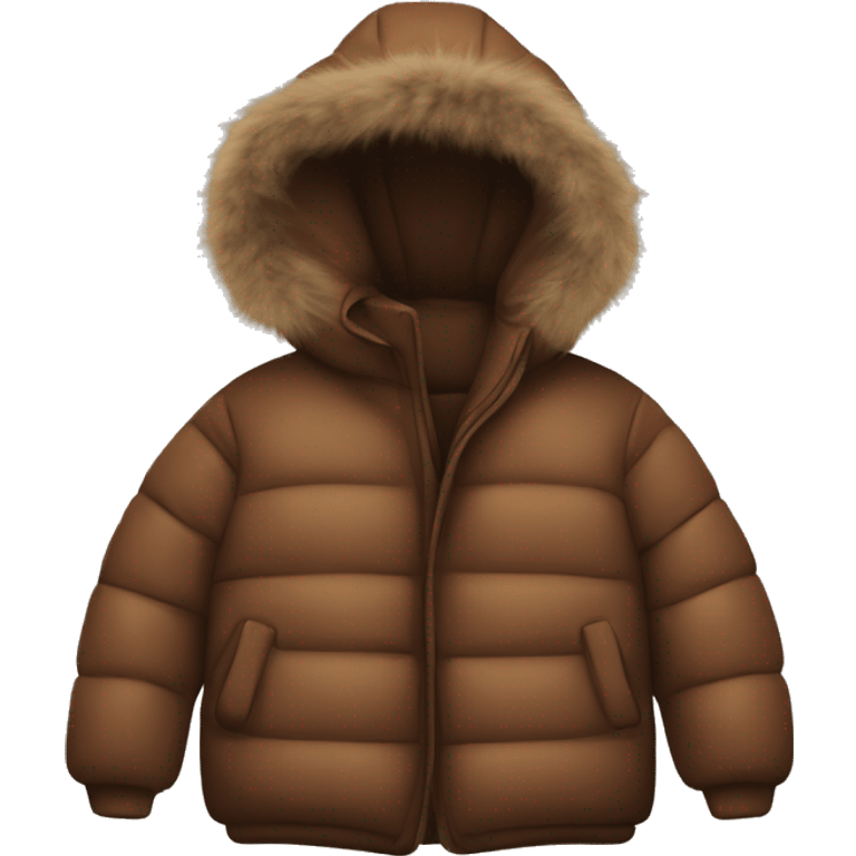 brown puffer jacket no person emoji