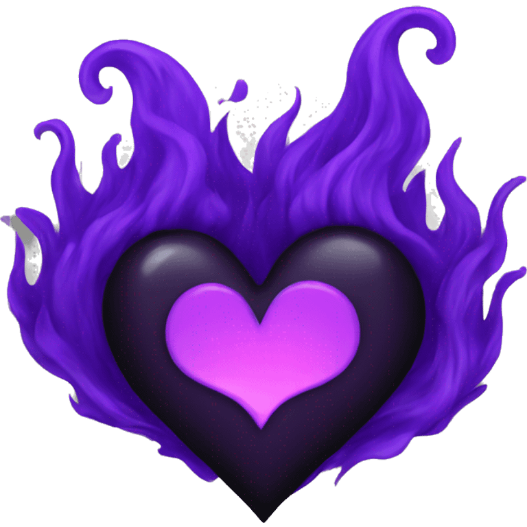 Black heart purple flame emoji