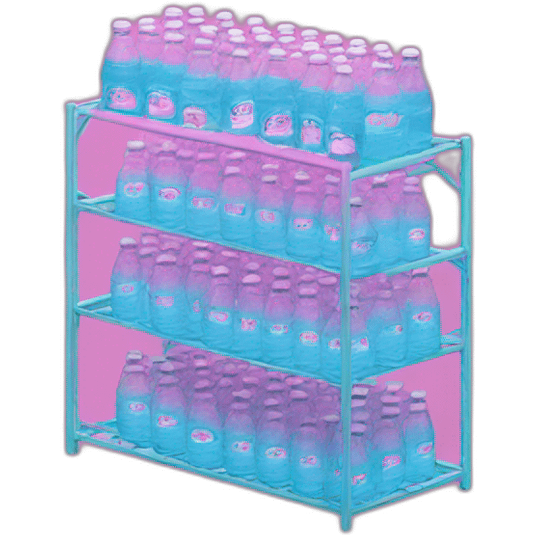 vaporwave pink rack with fiji water emoji