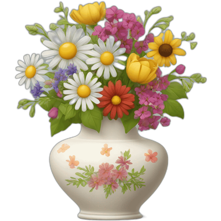 vase wirh mixed flowers emoji