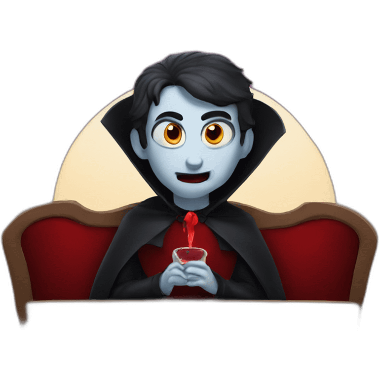 Vampire watching cartoon emoji