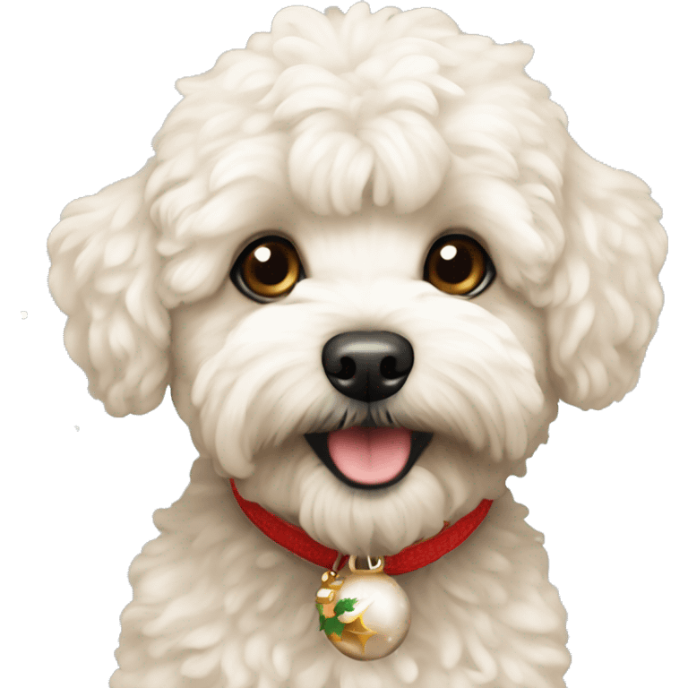 Maltipoo in crishtmas  emoji