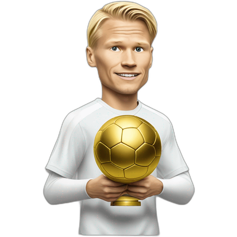 Erling Haaland qui soulève un ballon d'or emoji