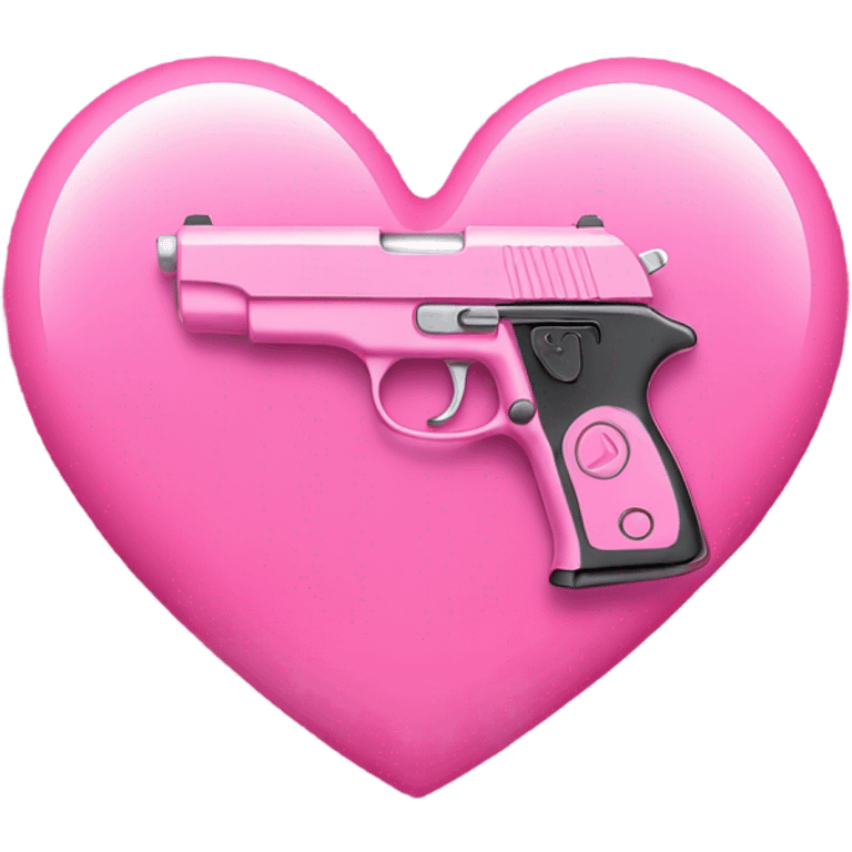 Pink gun in pink heart emoji