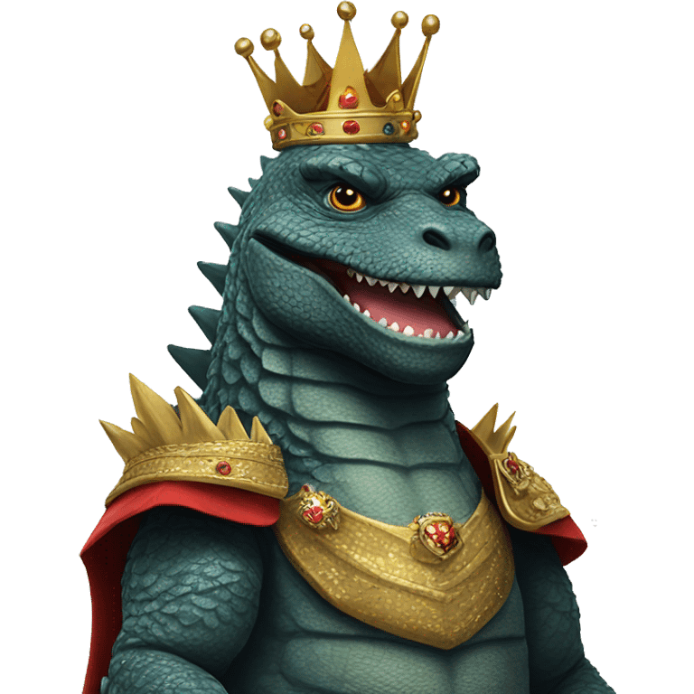 Godzilla dressed as a king  emoji