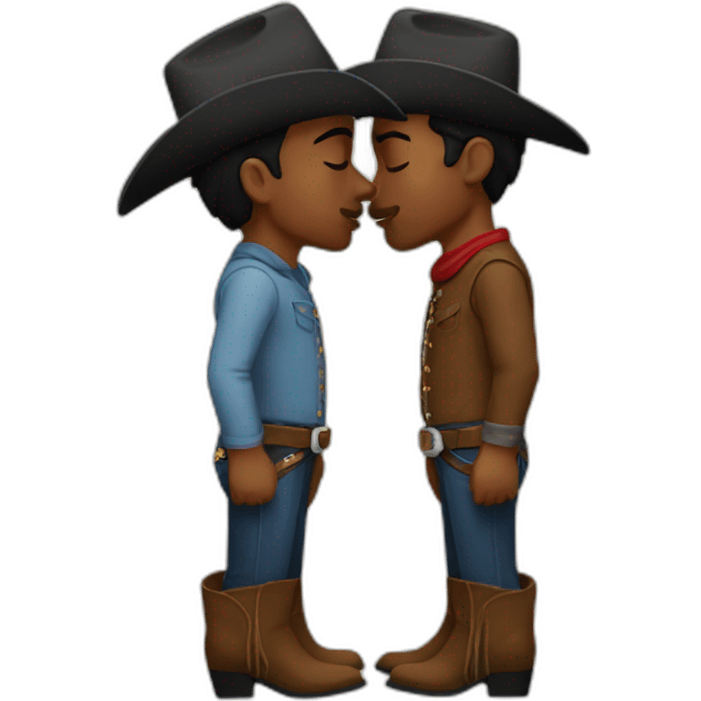 Male Cowboys kissing emoji