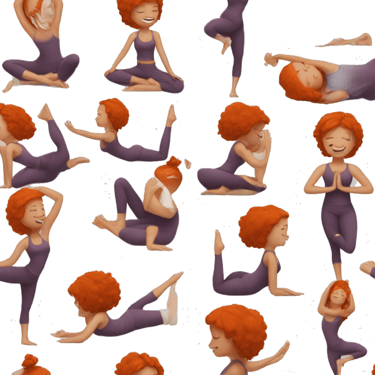 Red head girl doing yoga emoji