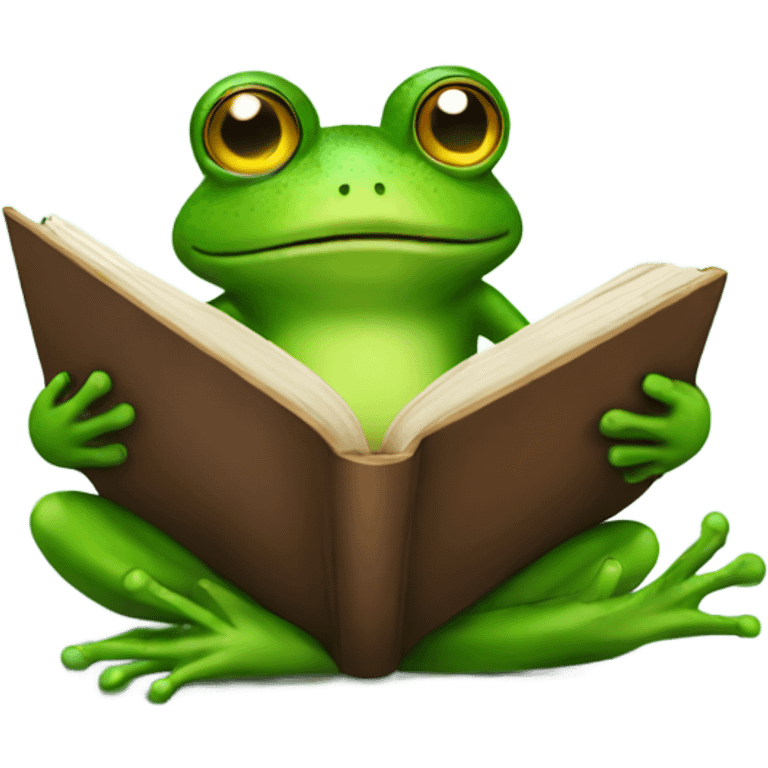 Frog reading a book emoji