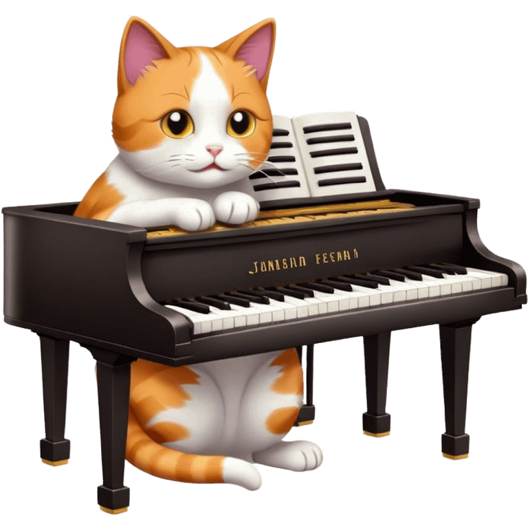 Cat playing a piano  emoji