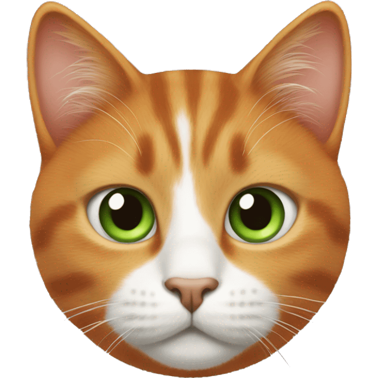 cat with white nose, green eyes and orange ears and orange fur emoji