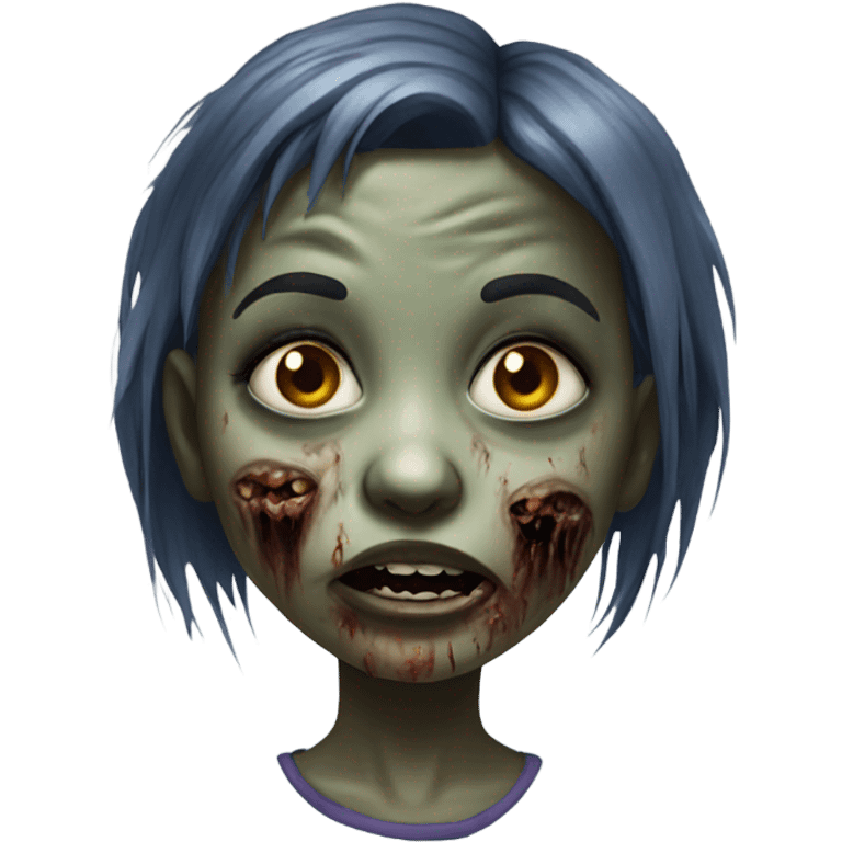 realistic portrait of girl zombie  emoji