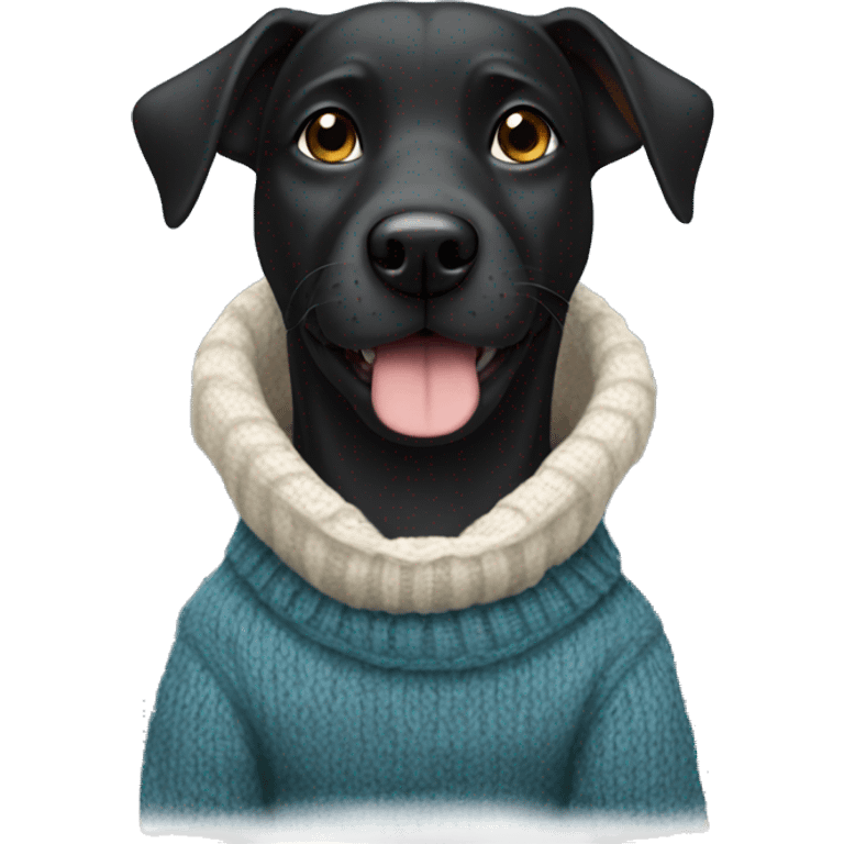 Black dog in sweater emoji