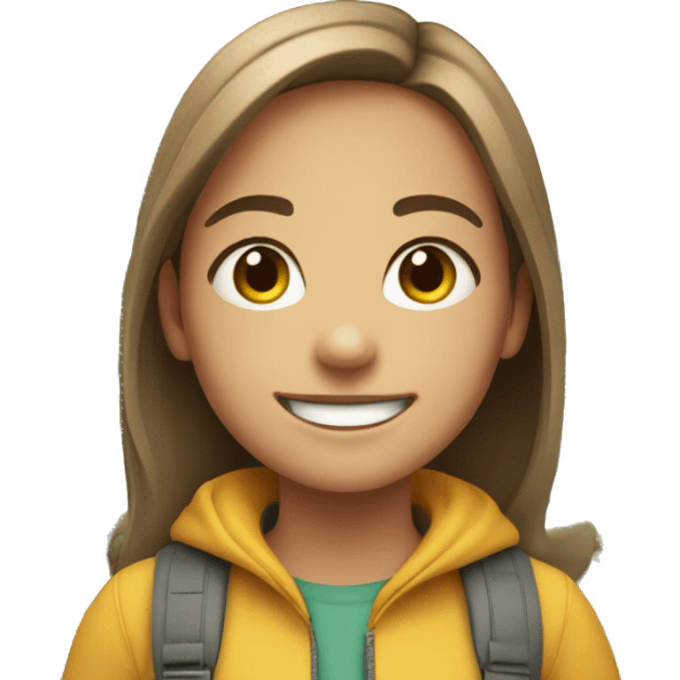 smiling girl in outdoor scene emoji