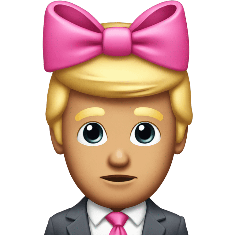 Donald trump with a pink  bow on top of his head emoji