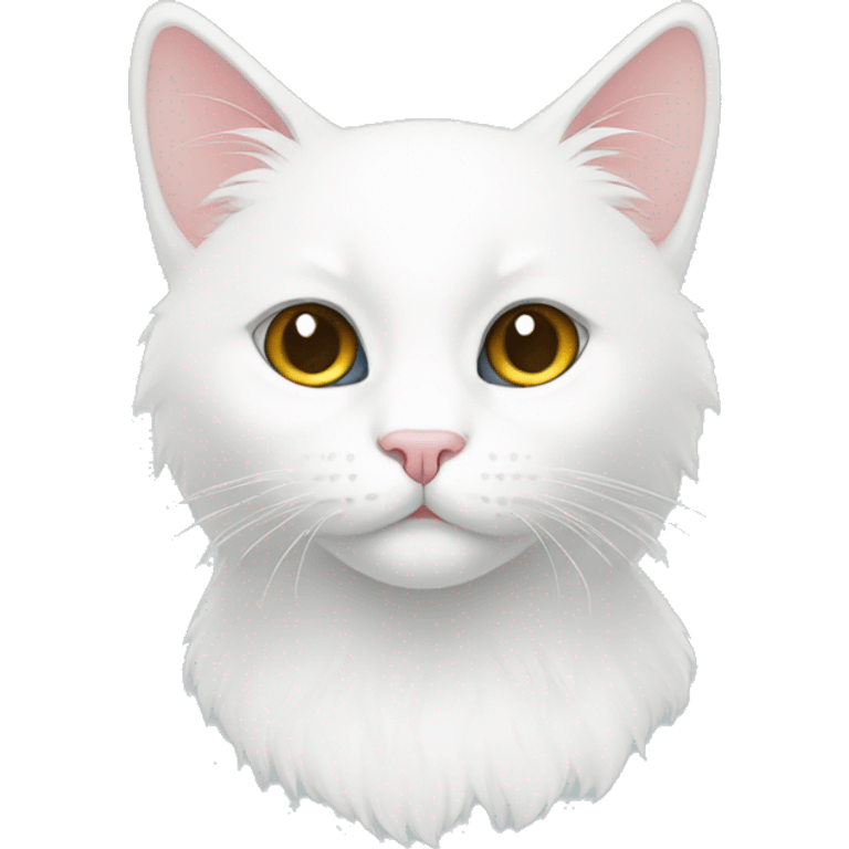 white cat outline furry emoji