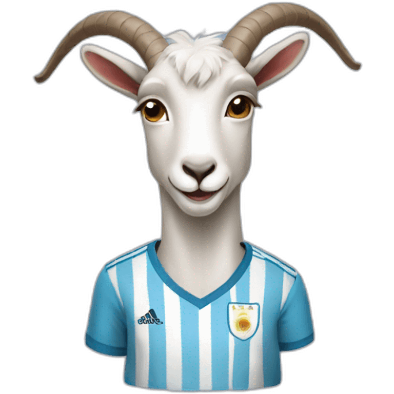 A goat with argentina shirt  emoji