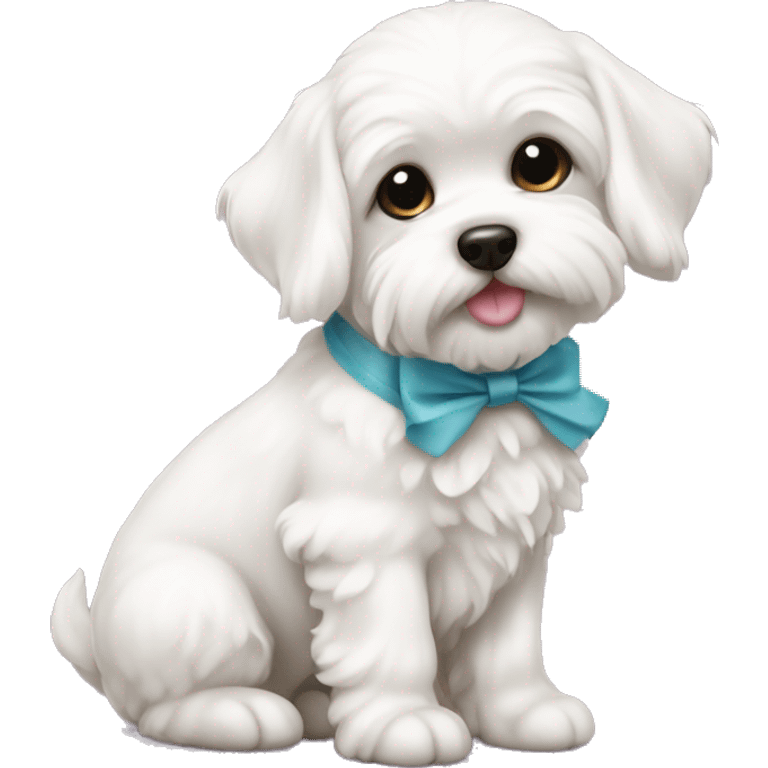 Schichon puppy with bow emoji