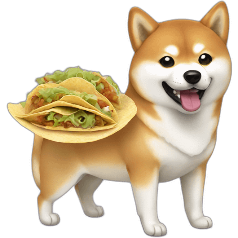 shiba inu eating tacos emoji