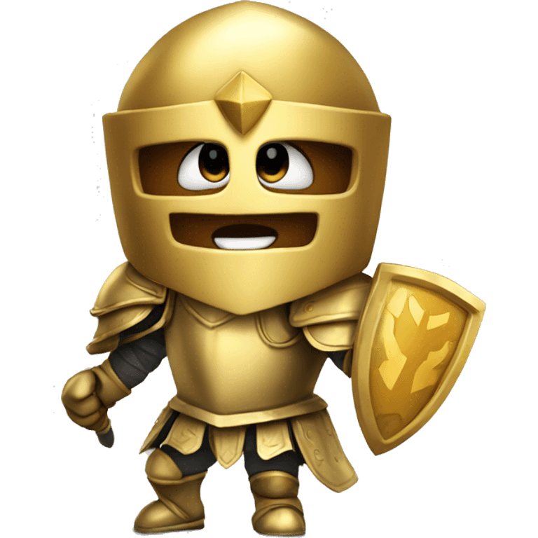 Golden knight celebrating happy emoji