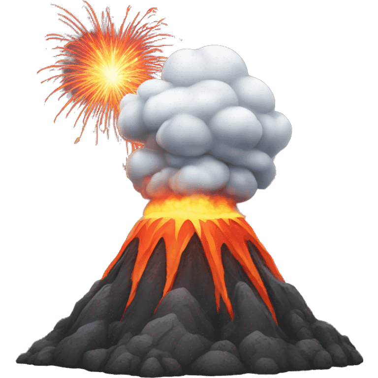 volcano with firewors emoji