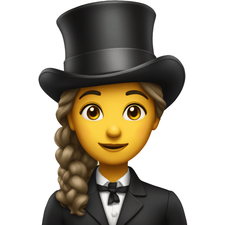 Girl with a tophat emoji