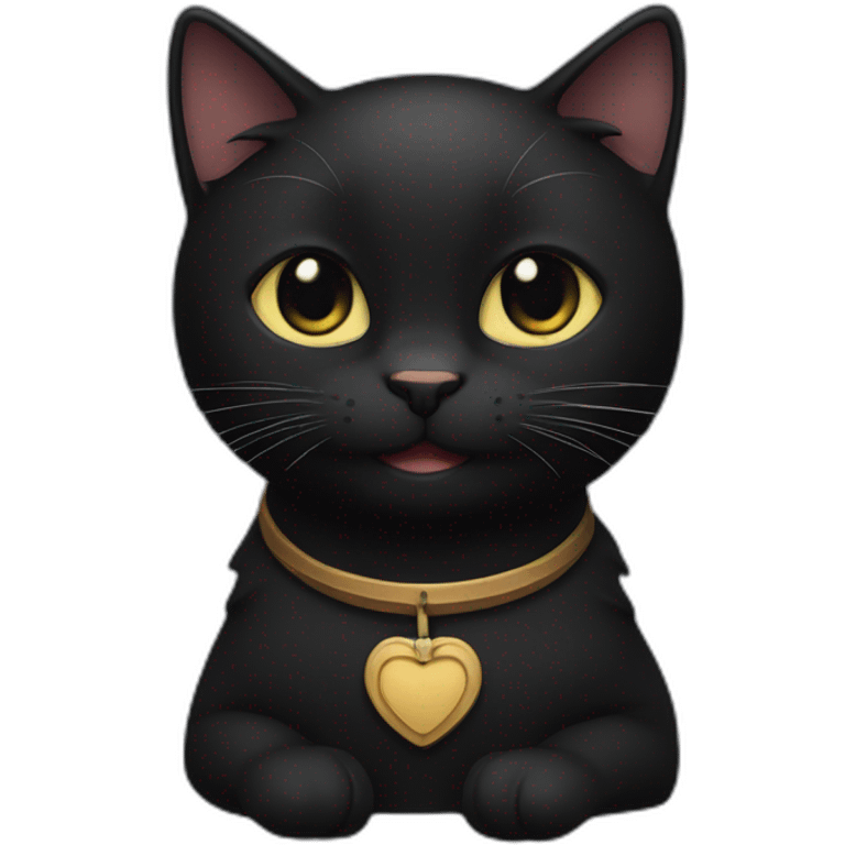 The black Cat smiles cute with the name akulshin emoji