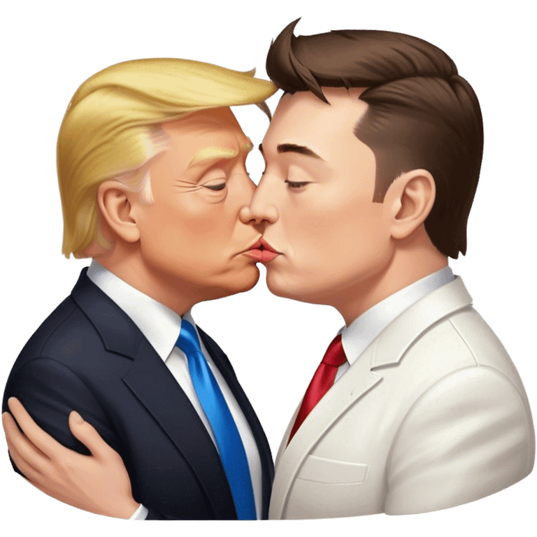 Donald Trump kissing Elon Musk emoji