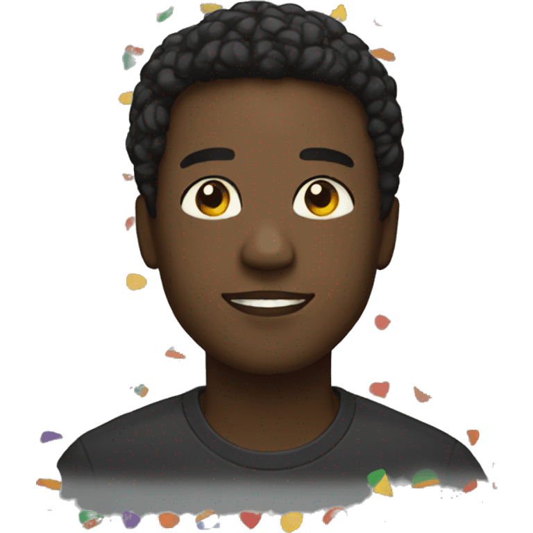 black guy with pride flag emoji