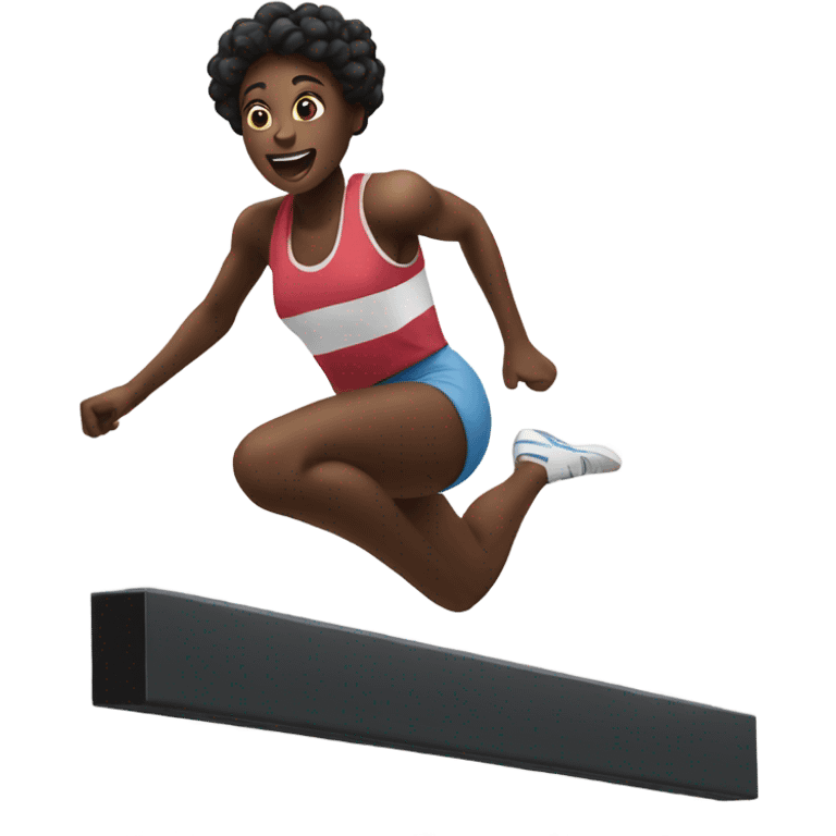 Black girl jumping over a hurdle  emoji