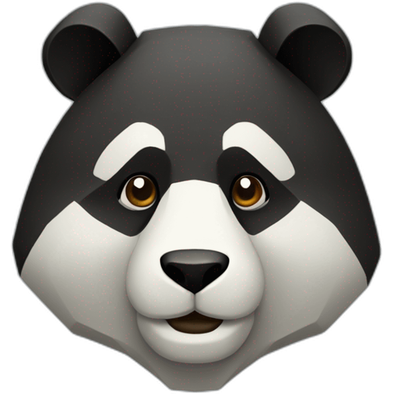 The head is a polygonal panda and the upper body is a suit. emoji