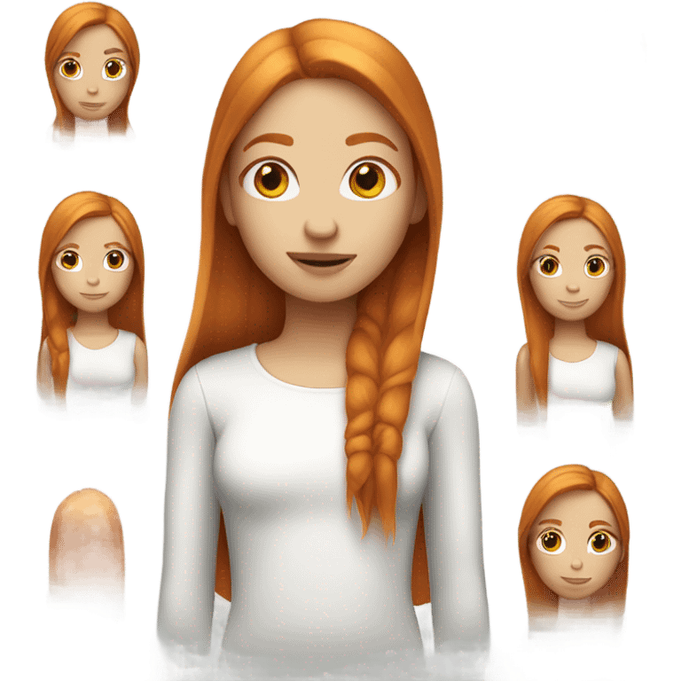 Ginger girl long straight hair  emoji