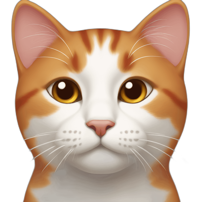 red and white cat flat nose emoji