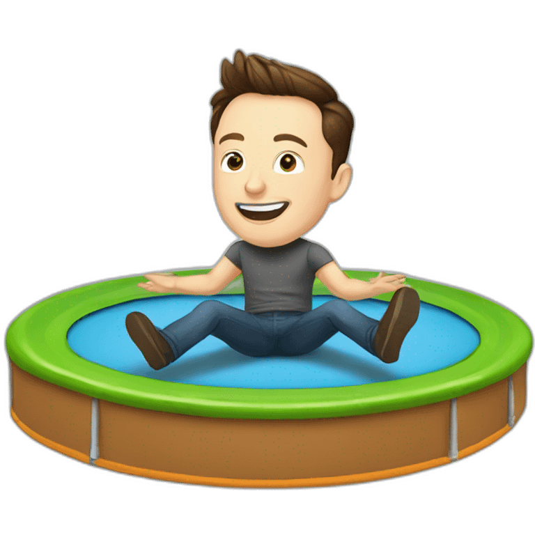 Elon Musk on a trampoline emoji