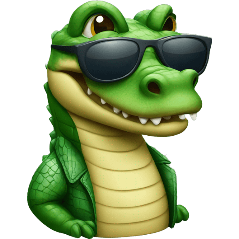 Alligator with sunglasses emoji